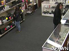 amateur babe lured to back room for hard screwing.