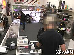 amateur babe lured to back room for hard screwing.