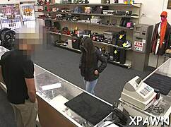 amateur babe lured to back room for hard screwing.