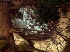 Sexy Blonde Nude Girl With Hairy Boobs In Car Outdoor.