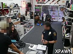 amateur babe lured to back room for hard screwing.