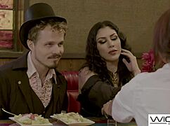 Magician Couple Fucks While Asian Waitress Watches