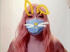 Shemale Selena In Court Corset Masturbates With Heels