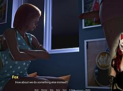 milf in cartoon gives blowjob to young guy in game