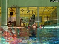 Nicole Pearl shakes her tight ass in the pool super hot 😏