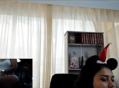 naughty shana toys with dildo in retro office