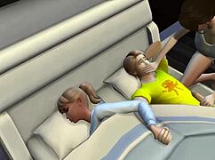 Hidden blowjob turns into a wild cartoon threesome with alien action. Can't believe this hentai!