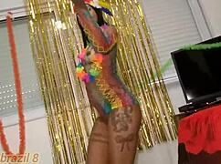 Carnival fun with Fabinho Costa and Millena Gomes loving anal sex and cum in mouth