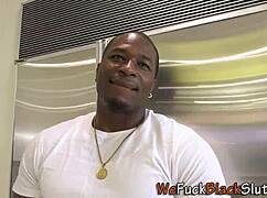 Ebony beauty sucking dick and fucking for facial cumshot