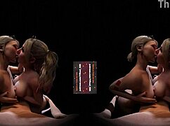 harley quinn and alexa in steamy 3d threesome with double titfuck