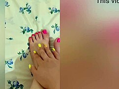 amazing footjob from my cute shaved legs.