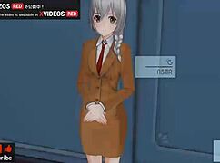 無修正アニメ　テッサの手こき、中出しオナサポ