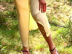 Nicole Strips Boldly in Nature, Embracing Her Shaved Teen Body with Wild Confidence.