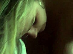 hot blonde plays with dick