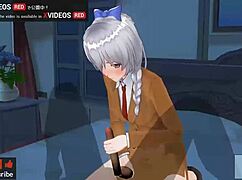 無修正アニメ　テッサの手こき、中出しオナサポ