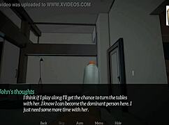 in my new family, the brunette milf gives a handjob to the redhead amateur while playing a game with monster cocks