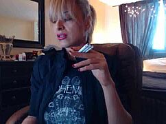Sandi Squirts Smoking Brown Cork Cigarettes