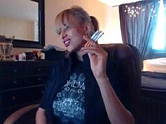Sandi Squirts Smoking Brown Cork Cigarettes