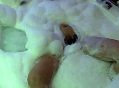 Beautiful Latina Stepmother Masturbates with Toys in Motel Jacuzzi Before Intense Fucking