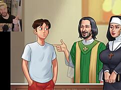 Teen Yoga Session Turns Embarrassing with Mother-in-Law and Big Cock in Summertime Saga