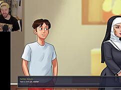 Teen Yoga Session Turns Embarrassing with Mother-in-Law and Big Cock in Summertime Saga