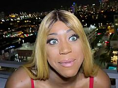 Big booty ebony victoria cakes rides monster cock outdoors