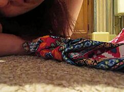 sexy white girl joins milf in interracial bathroom session