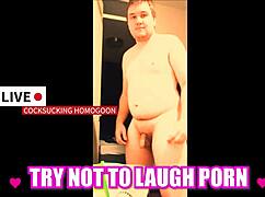 try not to laugh while sucking that silly gay cock, you funny homogoon