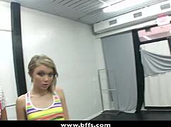 Stunning teen BFFs have a hot orgy in the dance studio