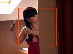 Busty Asian's Vibrator Teases Pink Pussy in Glamorous Solo