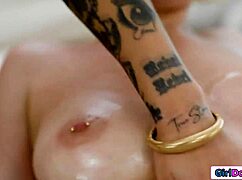 bestie waxes my nipple piercings n sucks em