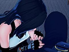 Tifa rides cloud in final fantasy 7 hentai! Big tits bouncing in doggystyle.