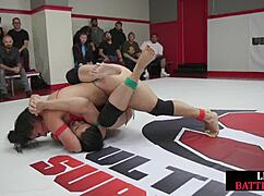 busty wrestling dykes strapon fuck in kinky lesbian group