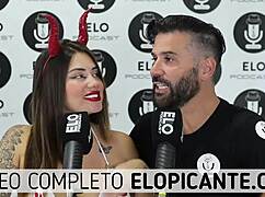 Sara blonde plays with the cream from elo podcast and swallows it all.