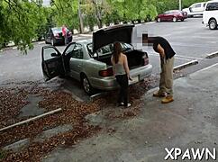 Fine j amateur sucks cock in pov contest, then gets fucked naked.