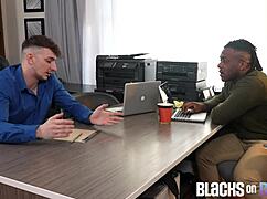 hey, jock gets ass pumped for stress relief, with interracial rimjob and deepthroat!