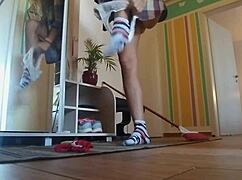 uhh, butt plug no panties to mess with delivery guy