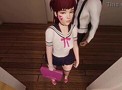 3D Hentai School Detention Involves Anal Sex and Oral