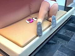 Watch my stepsister's big ass in transparent panties!