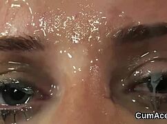 Naughty Model Gets Facial Oral Bukkake Cum Swapping Cumshot