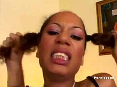 mya mason, that petite 18+ black teen, getting pounded by a huge white cock in this interracial anal session. she takes it deep with gaping and a facial finish