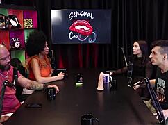 pedro chats playboy santa caliente as hot black chick freaks big black cock