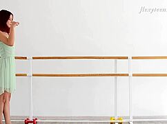 Russian gymnast Zlata Hamupipoke stretches flexible body in hot yoga