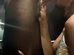 On This Road Trip, Ebony Babe Worships Big Black Cock with Sloppy Blowjob and Face Fucking.