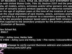 Harley Jade licks Ashley Love's pussy in interracial scene