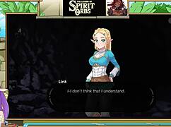 in legend of spirit orbs, blonde gets rough blowjob and cumshot