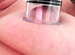 amateur experiments with nipple suction cups on tits