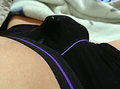 Asian guy cums in underwear and jerks more