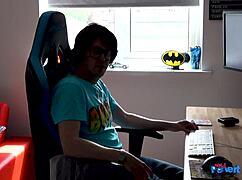 sarah jane gives amazing blowjob to cock