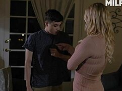 mom in law lures young stepdaughter’s boyfriend into bed.